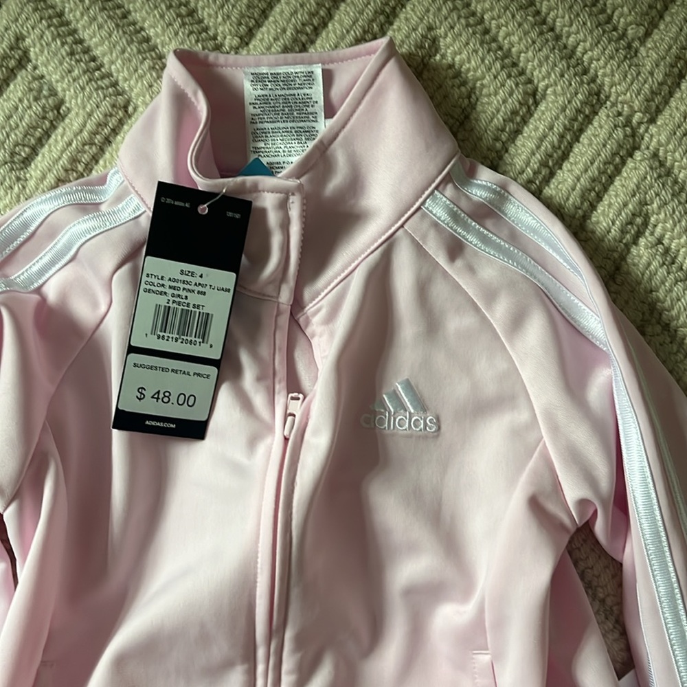 Brand New Adidas Pink 2 Piece Warm Up Set - Picture 2 of 3